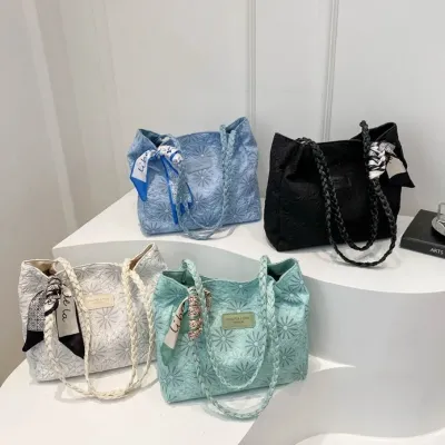Large Capacity Braided College Style Shoulder Bag